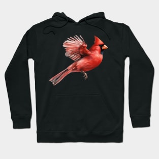 Flying Northern Red Cardinal Hoodie